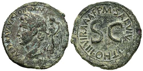 Augustus. Dupondio. 7 d.C. Rome. ... 