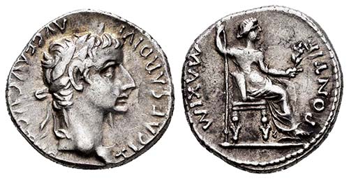 Tiberius. Denario. 16 d.C. ... 