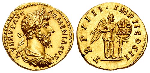 Lucius Verus. Áureo. 164 d.C. ... 