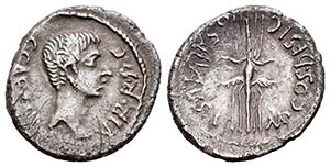 Augusto. Octavio Q Salvius. Denario. 40 a.C. ... 