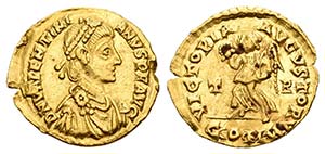 Valentiniano II. Tremissis. (Spink-no la ... 