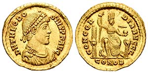 Teodosio I. Sólido. 380-81 d.C. ... 
