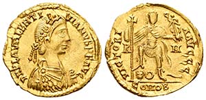 Valentiniano III. Sólido. 425-6 d.C. Roma. ... 