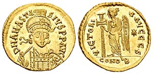 Anastasio. Sólido. 491-515 d.C. ... 