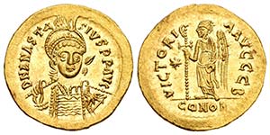 Anastasio. Sólido. 491-518 d.C. ... 