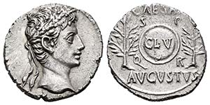 Augustus. Denario. 20-19 a.C. Colonia ... 