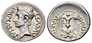 Augustus. Denario. 25-23 a.C. Emerita ... 