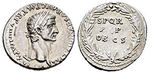Claudius. Denario. 49-50 d.C. Lugdunum. ... 