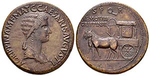 Agrippina. Sestercio. 14-37 d.C. Rome. ... 