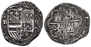 Philip II (1556-1598). 2 reales. Burgos. ... 
