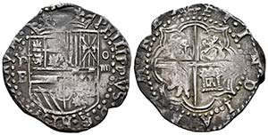 Philip II (1556-1598). 4 reales. Potosí. B ... 