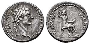 Tiberio. Denario. 14-37 d.C. Lugdunum. ... 