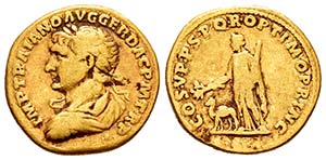 Trajano. Áureo. 103-111 d.C. Roma. ... 