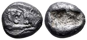 Lidia. Croesus. 1/2 estátera. 545-520 a.C. ... 