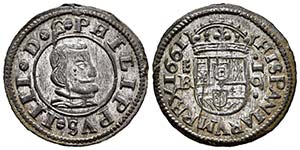 Felipe IV (1621-1665). 16 maravedís. 1661. ... 