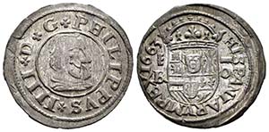 Felipe IV (1621-1665). 16 maravedís. 1663. ... 