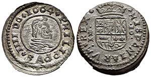 Felipe IV (1621-1665). 16 maravedís. 1664. ... 