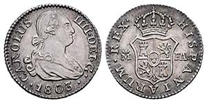 Carlos IV (1788-1808). 1/2 real. 1803. ... 