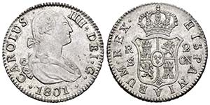Carlos IV (1788-1808). 2 reales. 1801. ... 