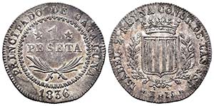 Isabel II (1833-1868). 1 peseta. 1836. ... 