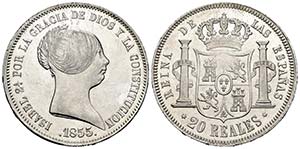 Isabel II (1833-1868). 20 reales. 1855. ... 
