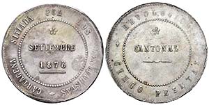 Revolución Cantonal. 5 pesetas. 1873. ... 