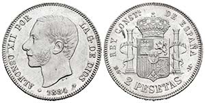 Alfonso XII (1874-1885). 2 pesetas. ... 