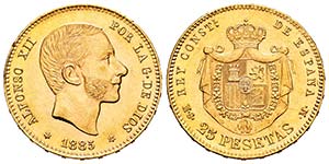 Alfonso XII (1874-1885). 25 pesetas. ... 