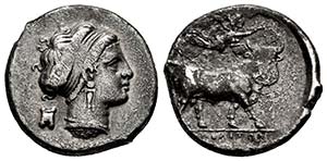 Campania. Neapolis. Didracma. 450-340 d.C. ... 