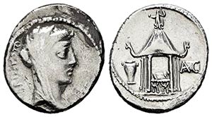 Cassia. Q. Cassius Longinus. Denario. 55 ... 