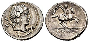 Crepusia. Publius Crepusius. Denario. 82 ... 