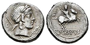 Crepusia. Publius Crepusius. Denario. 82 ... 