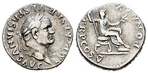 Vespasiano. Denario. 74 d.C. Roma. ... 