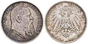 Alemania. Bavaria. 3 mark. 1911. Munich. D. ... 