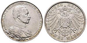 Alemania. Prussia. Wilhelm II. 2 mark. 1913. ... 