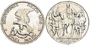 Alemania. Prussia. Wilhelm II. 3 mark. 1913. ... 