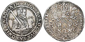 Alemania. Saxony. August I. 1 thaler. 1559. ... 