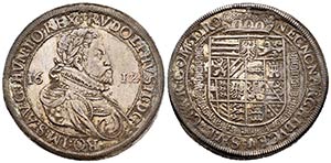 Austria. Rudolf II. 1 thaler. 1612. Hall. ... 