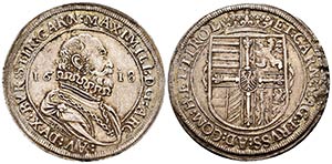 Austria. Maximilian III. 1 thaler. 1618. ... 