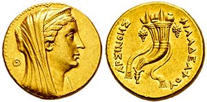 Ptolemaic Kings of Egypt. Arsione II. Gold ... 