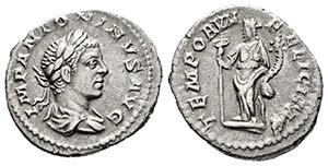 Elagabalus. Denario. 219 AD. Rome. ... 