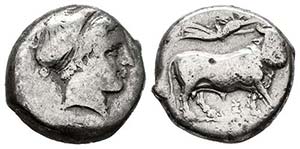 Campania. Neapolis. Estátera. 325-241 a.C. ... 