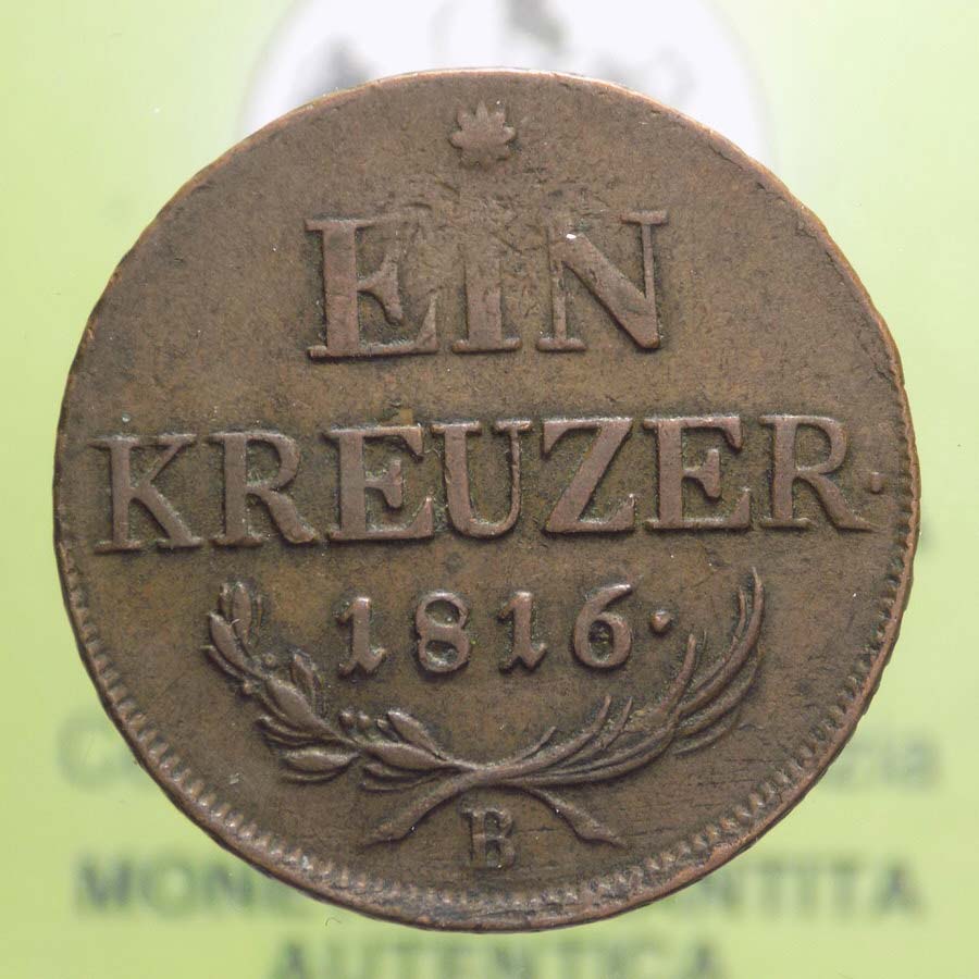 Austria 1 Ein Kreuzer 1816 B Numismatic Auctions Numismatica Ferrarese
