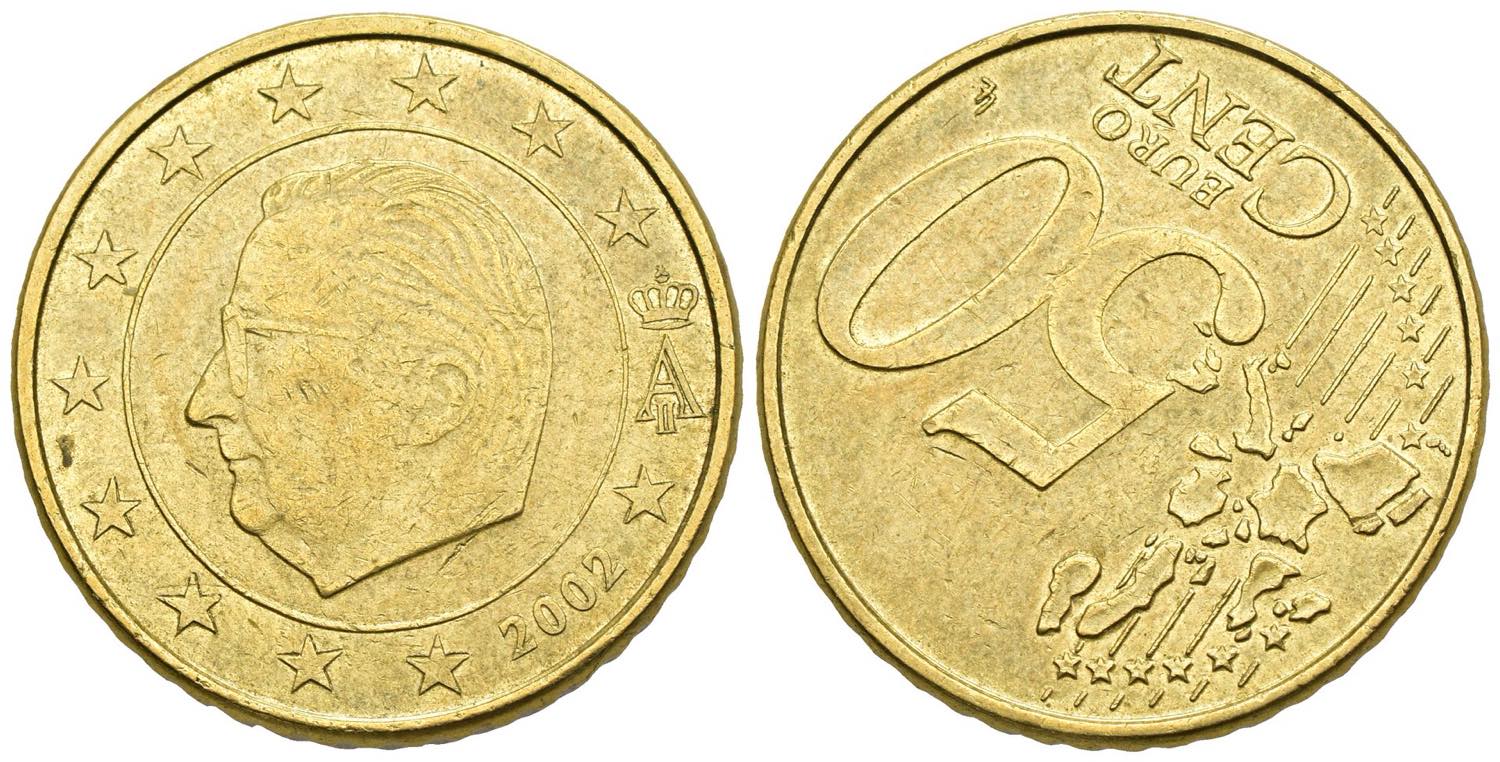 Belgio - 50 Euro Cent 2002 - asse ruotato 230° - ... - Numismatic Auctions  Numismatica Ferrarese