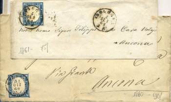 SARDEGNA - 1855 - 63 - Lotto di 2 ... 