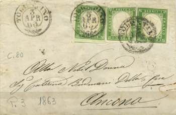 SARDEGNA - 1862 - 5 Cent. (3 ... 