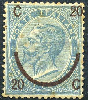 ITALIA REGNO - 1865 Cent. 20 su 15 ... 