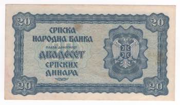 Serbia - 20 Dinara 1942 ... 