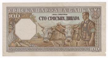 Serbia - 100 Dinara 1943 ... 