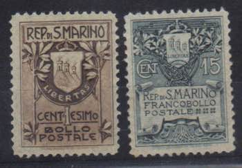 SAN MARINO - 1907 Stemma - fondo ... 